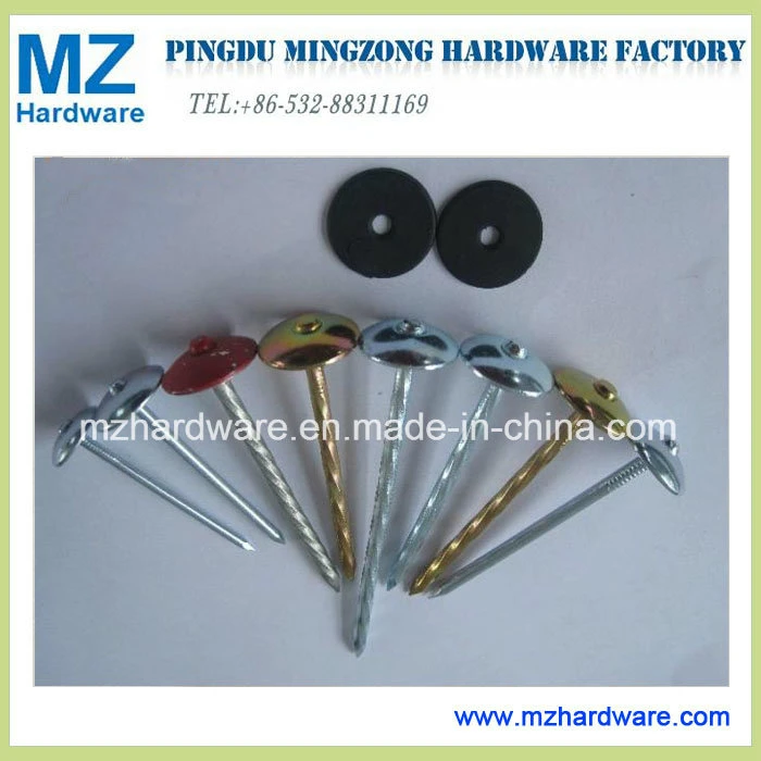 2-1/2&quot; Galvanized Umbrella Head Roofing Nail with Rubber Washer